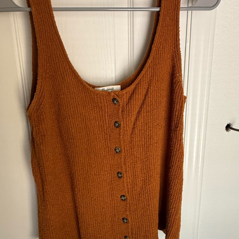 Madewell Terracotta Button-Front Tank Top